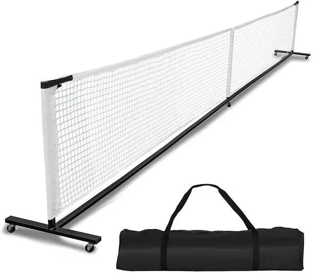 Main image of Fresh Fab Finds Portable 22ft Pickleball Net System w/ Lockable Wheels & Carrying Bag for Backyard - White - One size