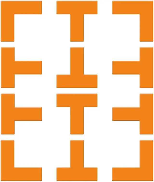 Main image of Fresh Fab Finds 12Pc Pickleball Court Marking Kit w/ T & L Shape Silicone Markers, Bag Included - Orange - One size