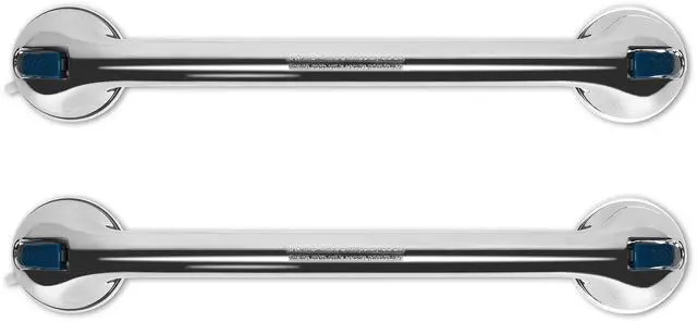 Main image of Fresh Fab Finds 2Pcs Shower Grab Bars w/ Suction Cups 21.7in, Rustproof Grip Handles for Seniors - Gray - One size