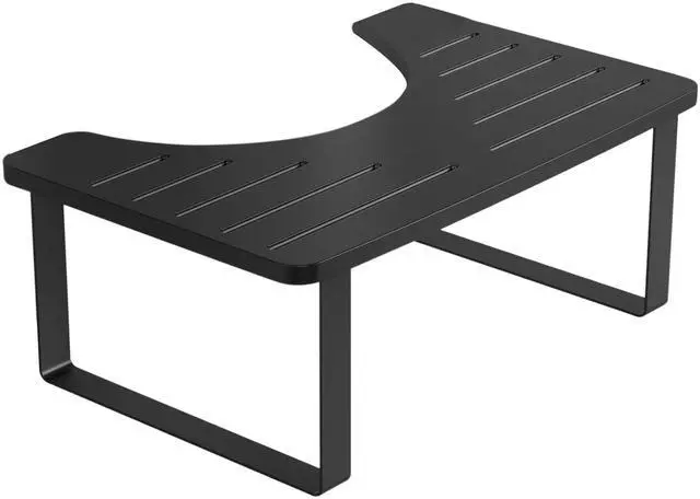 Main image of Fresh Fab Finds Wooden Metal Toilet Stool 6.69in Tall, Rustproof Anti-Slip Potty Stool for Adults & Kids - Black - One size