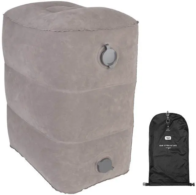 Main image of Fresh Fab Finds Inflatable Foot Rest Travel Pillow with 3 Heights  Leg Pain Relief for Kids & Adults - Gray - One size