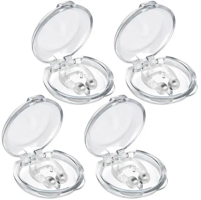 Main image of Fresh Fab Finds 4Pcs Magnetic Nose Clip Snoring Aid Sleep Device - Gray - One size