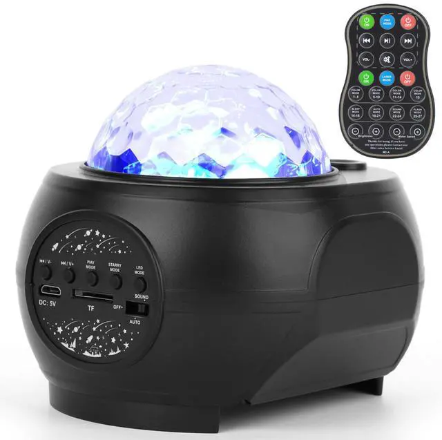 Main image of Fresh Fab Finds Galaxy Star Projector LED Lamp USB Ocean Wave Star Light w/ Remote Speaker - Black One size