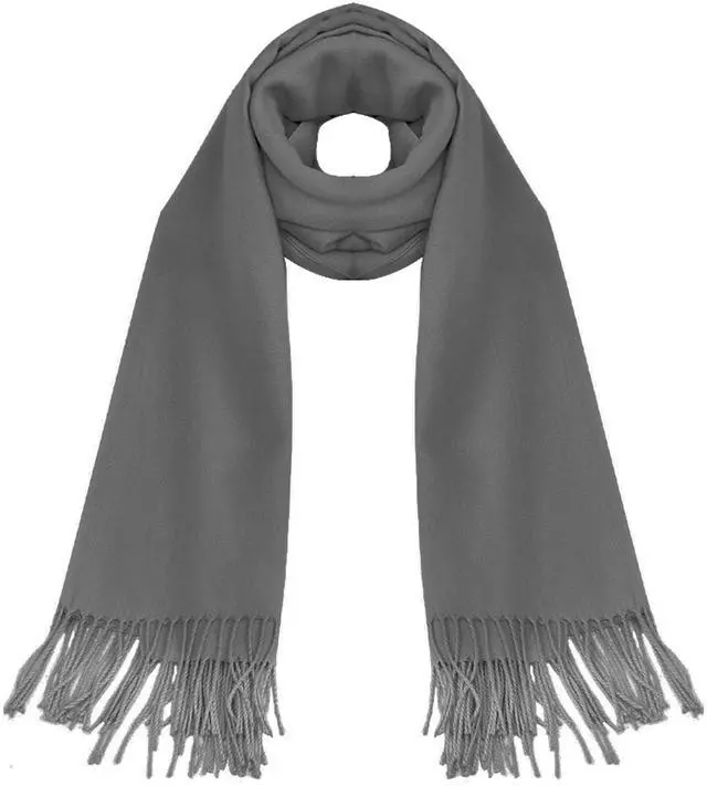 Main image of Fresh Fab Finds Oversized Cashmere Wool Shawl Wrap Winter Scarf Pashmina 79x28in - Dark Gray