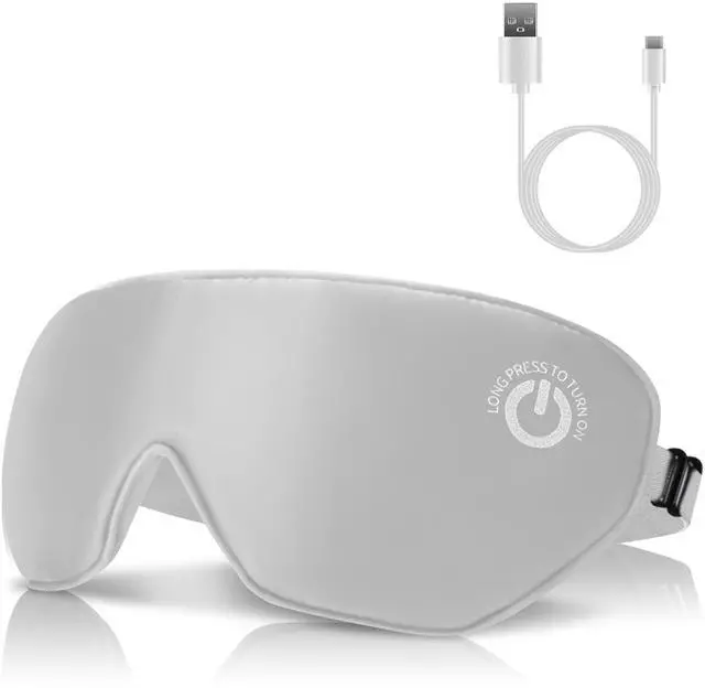 Main image of Fresh Fab Finds Cordless Heated Eye Mask Silk Washable Type-C Auto-Off 3 Temps - Gray
