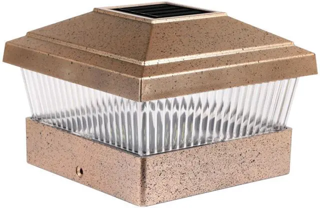Main image of Fresh Fab Finds Solar Post Cap Light LED for 5x5 Wood Fence Deck Patio - Copper - One Size