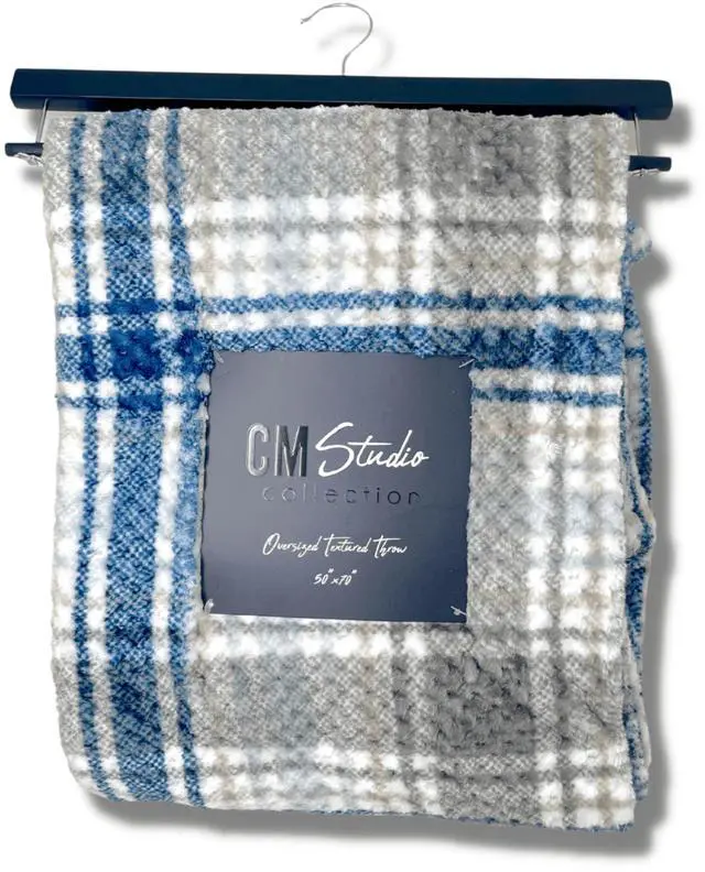 Main image of JupiterGear Oversized Textured Jacquard Plaid Print Throw on Hanger
