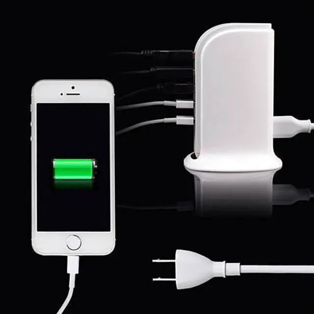 Main image of Smart Power Tower for Every Desk at Home or Office charge any Gadget - Lime Green - White