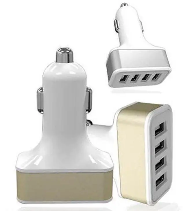 Main image of Vista QUAD PORTS USB Car Adapter and Charger - Silver