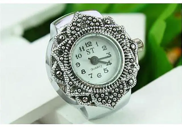 Main image of Victoria Ring Watch With Intricate Design - Silver