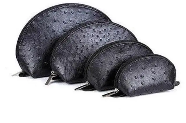 Main image of Vista COSMO Cosmetic Faux Ostrich Cases In Set of 4 - Black
