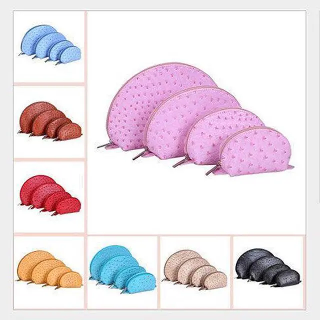 Main image of Vista COSMO Cosmetic Faux Ostrich Cases In Set of 4 - Pink