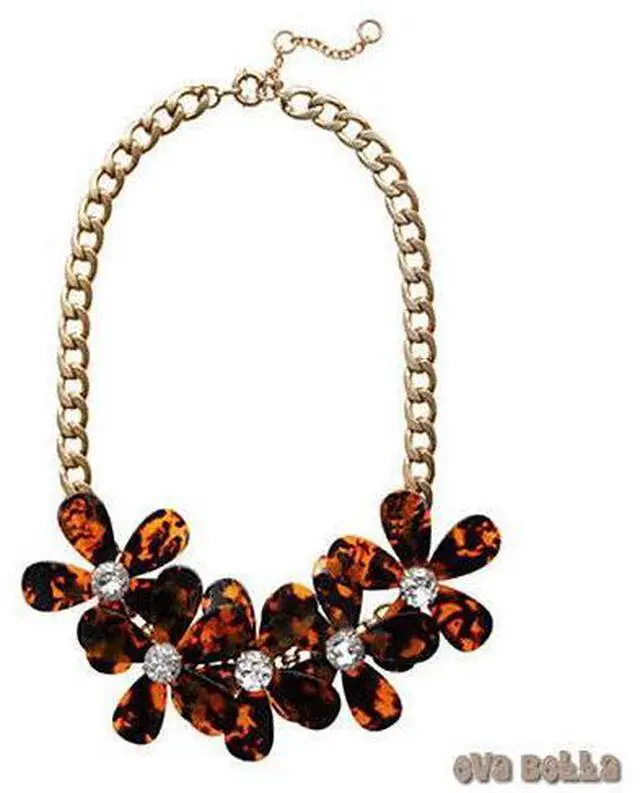 Main image of Vista Flowers in Bloom - Our Tortoise Shell color Necklace - Get the matching Bracelet too - Amber