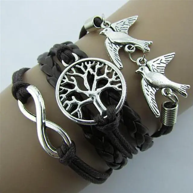 Main image of Vista LOVEY DOVEY Doves Of Infinite Love And Peace Bracelet - Brown Desert
