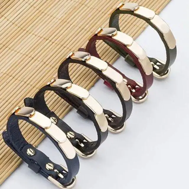 Main image of Vista LinkBling Genuine Leather Bracelet - Olive Green