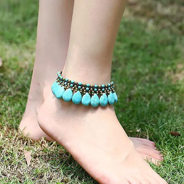 Main image of Vista Zuni Anklets In Turquoise - Turquoise