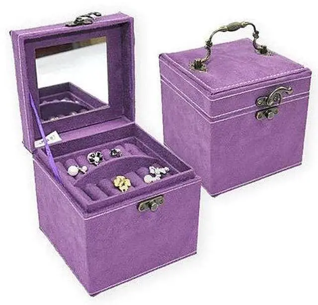 Main image of Vista Soft Velour - Personal Jewel Box in Luscious Colors with Ornate Hardware - Olive