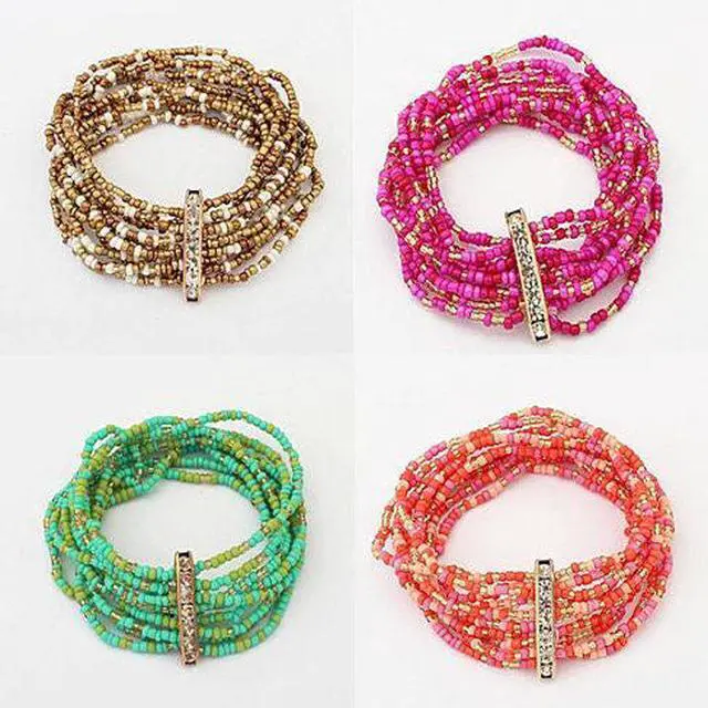 Main image of Vista Bohemian Bead Bracelet in Springy Colors - Copper Brown