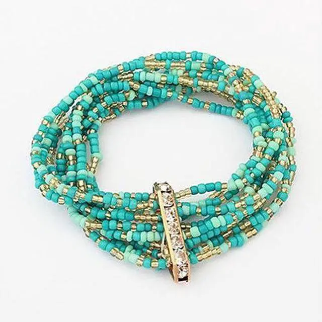 Main image of Vista Bohemian Bead Bracelet in Springy Colors - Lime Green
