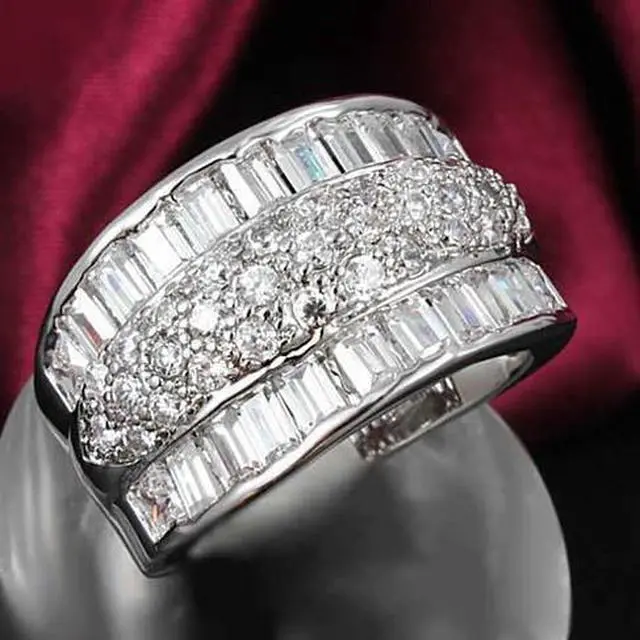 Main image of Vista Regal Baguette And CZ Statement Band Ring - Gold