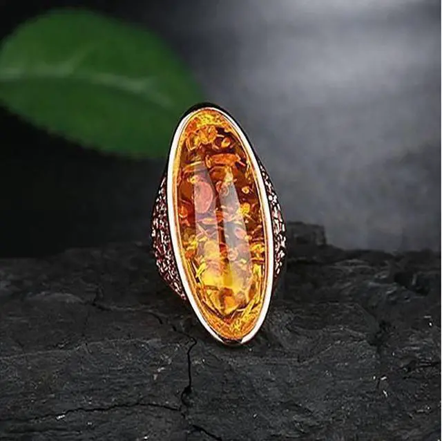 Main image of Vista Lava Ring In Fiery Oval Opal - Fiery red