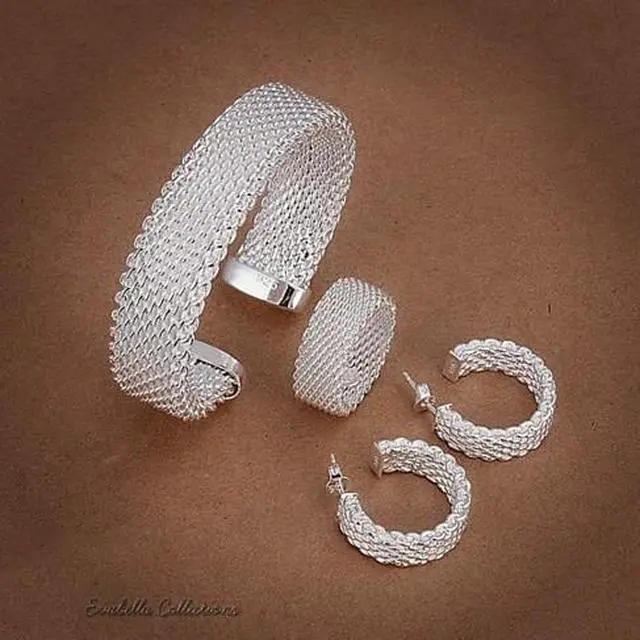 Main image of Vista Love At First Sight - The Cuff Bracelet; Ring and Earrings set - Silver