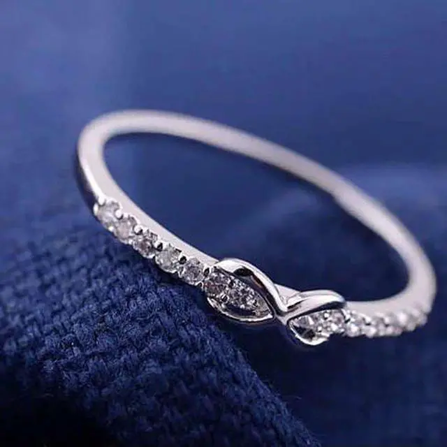 Main image of Vista Infinite Love Ring with parade of CZ Diamonds - Platinum - Silver