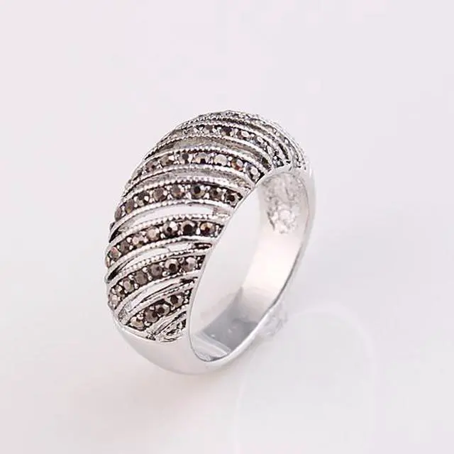Main image of Vista Markeza Ring In Semi Precious Marcasite Pave Crystals - Silver