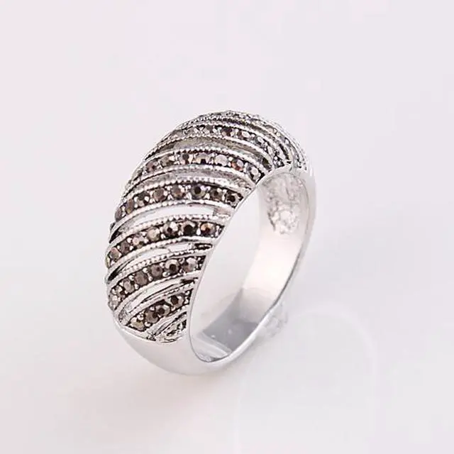 Main image of Vista Markeza Ring In Semi Precious Marcasite Pave Crystals - Silver