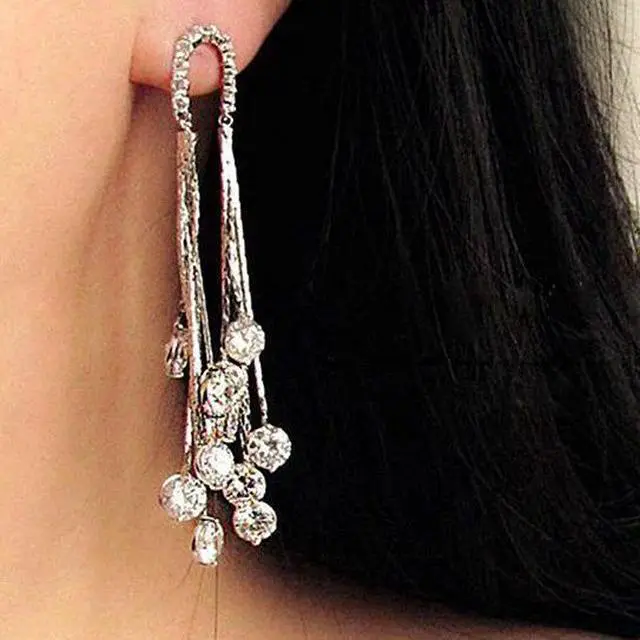 Main image of Vista Raindrops Earrings Raining Diamond Crystals - Silver