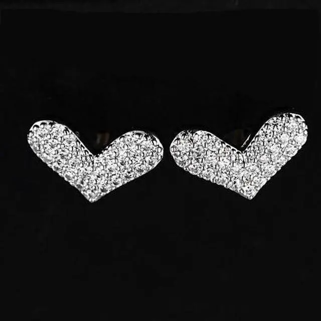 Main image of Vista Heart Beats The Pave Heart Earrings - Rose Gold