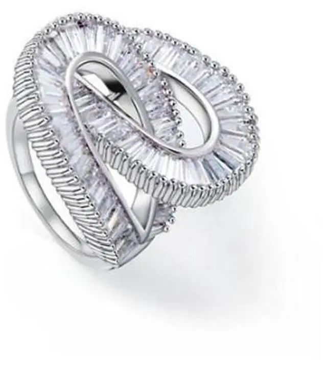 Main image of Vista Together Forever Baguette Ring 2 Infinity Loops In 1 - Silver