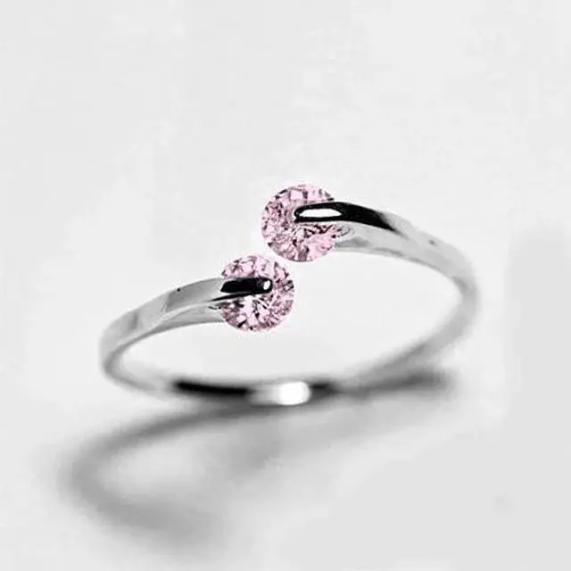Main image of Vista Match Made in Heaven Rings in Rose Gold and Pink Diamond Crystals - Pink