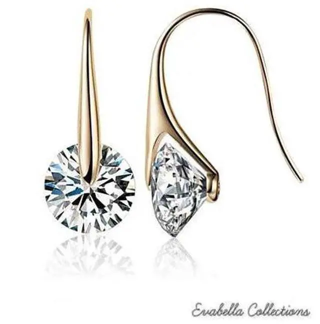 Main image of Vista BOUTIQUE DIAMONDS - Charming Swarovski Drop Earrings - Silver