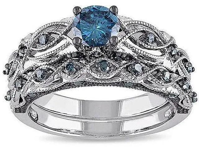 Main image of Vista Oceanika Sapphire Crystal Filigree Ring With Band - Sapphire