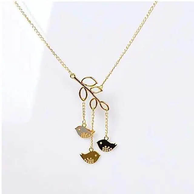Main image of Vista We R Family Necklace Includes 3 Birds Together - Yellow Gold