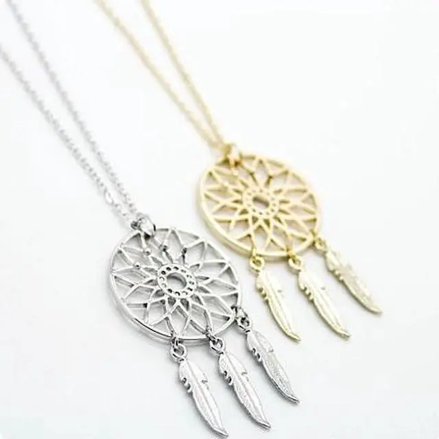 Main image of Vista BELIEVE The Dream Catcher Necklaces In Yellow And White Gold Plating - Silver