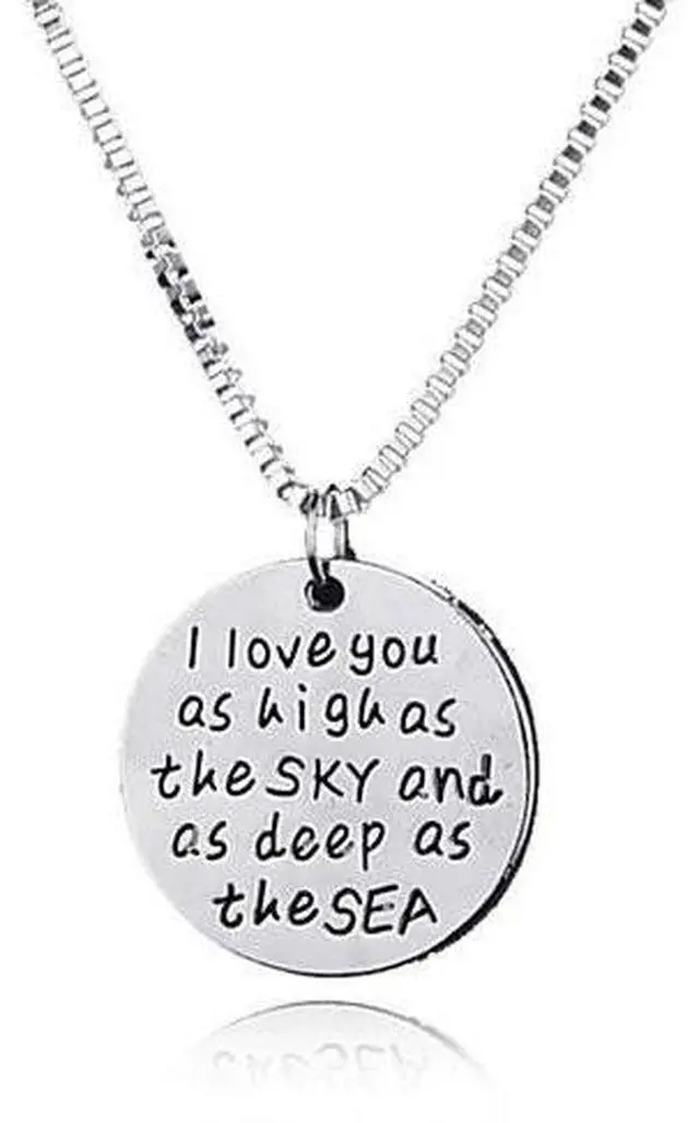 Main image of Vista Sky High And Sea Deep Love Quote Collection Necklace - Silver