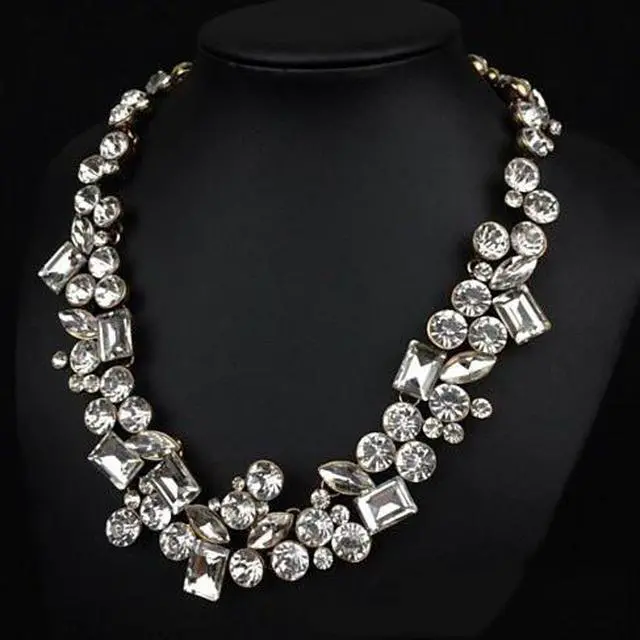 Main image of Vista Hello Gorgeous! Diamond Crystal Statement Necklace - Silver