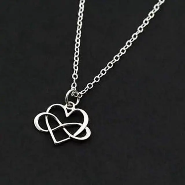 Main image of Vista Admiration Heart And Infinity Rhodium Pendant With Chain - Silver