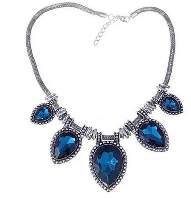 Main image of Vista BeYOUtiful Crystal And Antique Silver Style Statement Necklace - Green Emerald
