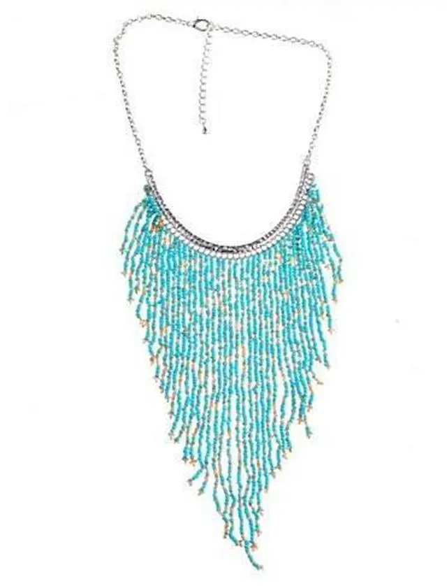 Main image of Vista Bohemian Beads Waterfall Necklace - Coco White
