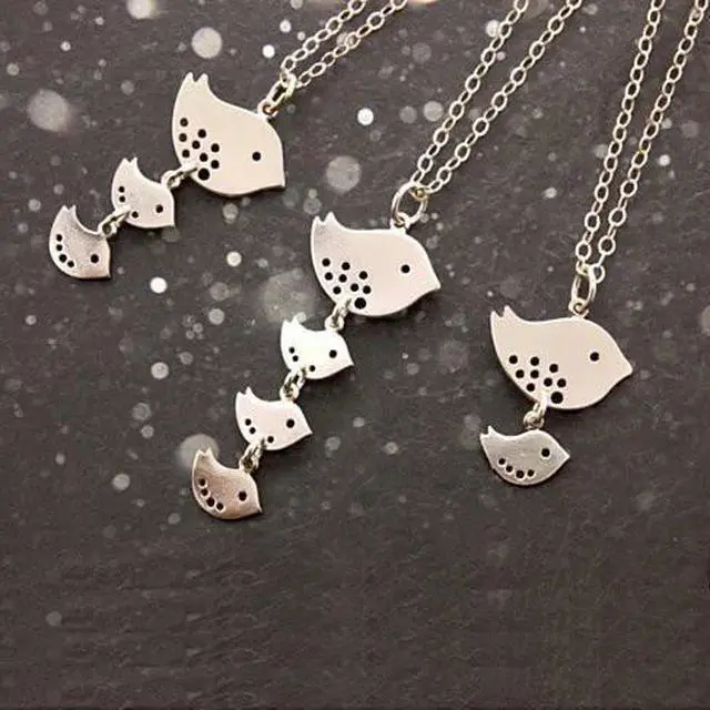 Main image of Vista Happy Bird Day Necklace in Sterling Silver - Silver