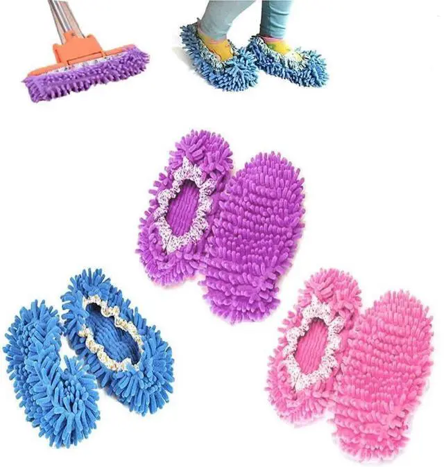 Main image of Vista Lazy Maid Quick Mop Slip-On Slippers 3 prs / 6 pcs - Multi Colors