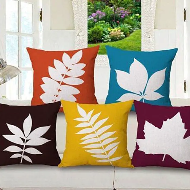 Main image of Vista Foliage Love Autumn And Spring Leaf Cushion Covers - ORANGE