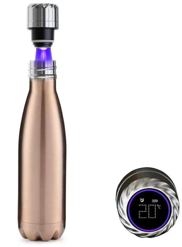 Main image of Vista Aquaala UV Water Bottle With Temp Cap - ROSE GOLD # 10