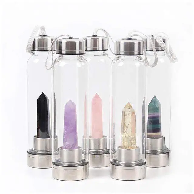 Main image of Vista Pure Essence Natural Stone Infused Water In Glass Bottle - Obsidian