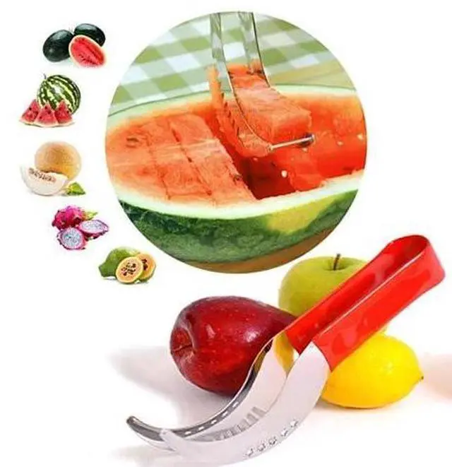 Main image of Vista WOWZY RED/STELL Watermelon or any Melon Slicer and Cake With Mellon Baller And Fruit Carver - Red