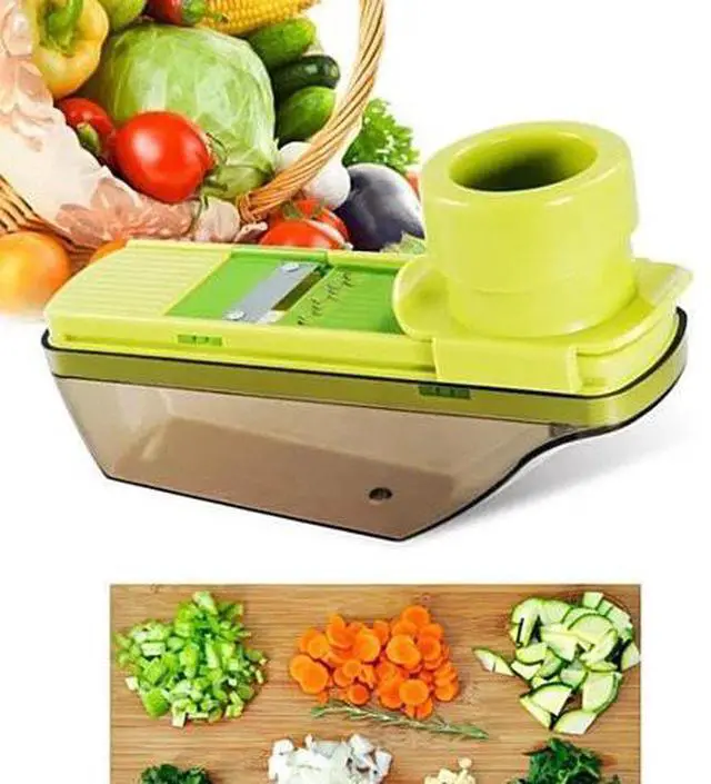 Main image of Vista Veggie Lover's Compact Palm Sized Mini Grater and Veggie Slicer - Green