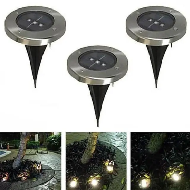 Main image of Vista Runway Solar 3 LED Inground Lights - Black